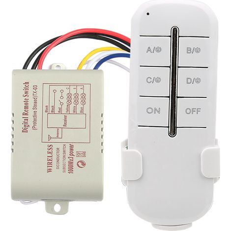 Interrupteur à distance RF pour lampe réceptrice sans fil ON/OFF AC180-240V (3 voies 31000W) (1/5)