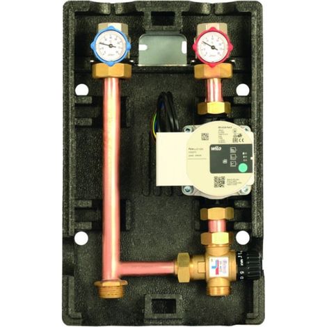 Gruppo di Rilancio Miscelato a Punto Fisso DN25 1" Valvola Termostatica Circolatore Wilo (1/5)
