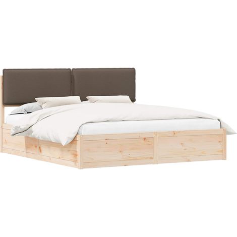 Maison Exclusive - Letto con Testiera Rivestita Talpa 180 x 200 cm Pino massello (1/5)