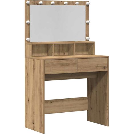 Maison Exclusive - Mesa Tocador con cajón Roble artesanal 80 x 41
