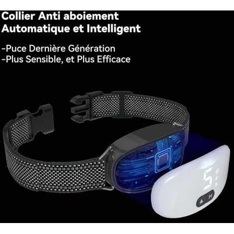 Vibrationshalsband – Entspricht dem neuen Gesetz von 2023 – Antibellhalsband, kein statischer Schock, 8 einstellbare Empfindlichkeitsstufen, 8 Stufen und 3 Modi: Ton, Vibration und starke Vibration (1/4)