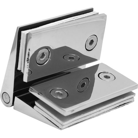 Charnière biseautée double face en acier inoxydable, porte en verre pour salle de douche de 8 à 12 mm (1/5)