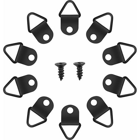 50pcs Crochets pour Tableau Accroche Cadre Tableau Sans Percer Fixation D Anneaux Metal Cadre Pour Encadrement Tableau Fixation Miroir Decoration Murale(le noir)
