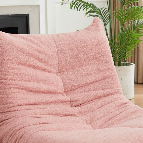 Fauteuil sans accoudoirs en chenille avec mousse haute résilience, chaise longue au ras du sol pour salon, chambre et bureau (1/5)