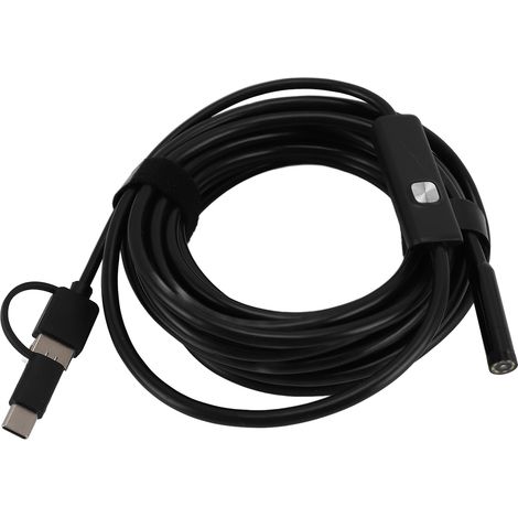 Caméra d'inspection USB Type-C avec éclairage LED réglable, endoscope 8mm 1200P, caméra flexible IP68, 5m, pour Android XP Win7 Win8 (1/5)