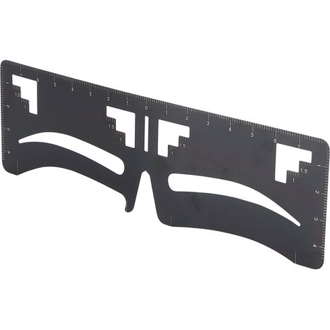 Règle de Sourcils en Acier Inoxydable Noir, Design Ergonomique et Portable pour Forme Parfaite - Idéal pour Débutants et Professionnels (1/5)