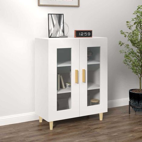 Buffet - Armoire de rangement Enfilade Blanc 69,5x34x90 cm Bois d'ingénierie BV883053 - BonneVie (1/5)