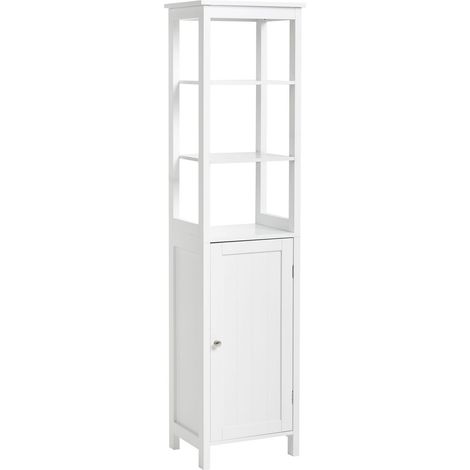 Freestanding Bathroom Cabinet MDF 160 x 40 x 32 cm with 5 Shelves Drawer Modern FUTALEUFU (1/5)