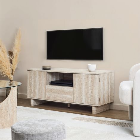 Meuble Tv - Home Deco Factory - Pietra - Blanc Et Beige