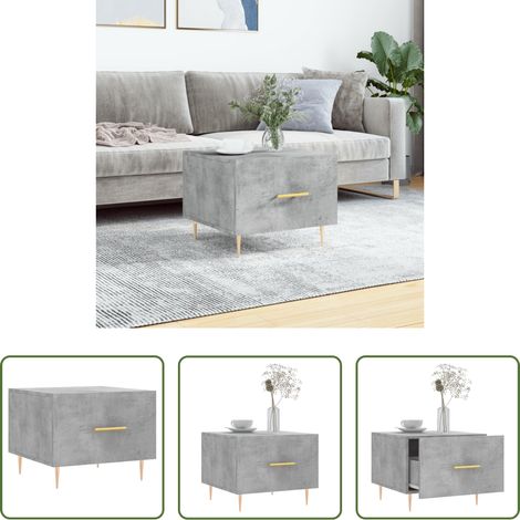 Table basse gris béton - Table basse gris béton 50x50x40 cm bois d'ingénierie (1/5)