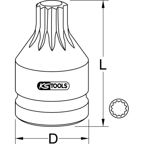 Douille à chocs XZN® 3/4'', M16 - sur carte (1/2)