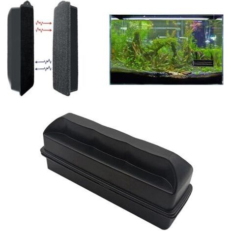 Brosse magnétique pour vitre d'aquarium, nettoyant magnétique puissant pour vitres d'aquarium, idéal pour les algues et les aquariums. Convient pour le nettoyage des vitres d'une épaisseur ≤ (1/5)