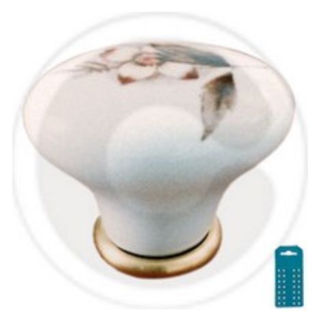 cf 2 boutons ovales en porcelaine avec sA rigraphie pour meubles Bouton 35x25 mm