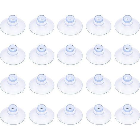 Lot de 20 petites ventouses en plastique transparentes, sans crochet, 20 mm (1/5)