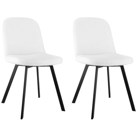 Juego de 2 sillas de comedor de felpa con estructura metálica: comodidad y estabilidad durante todo el año.
