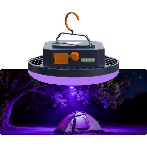 Portable 9900mAh Camping Lantern with UV LED Flashlight, 2000LM Rechargeable Tent Light, for Detecting Stains on Clothes/Carpets/Rugs/Pet Urine Traces