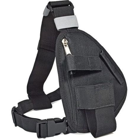 Harnais de poitrine pour talkie-walkie - PZCC - Noir - Sangle réglable - Polyester durable - Compact (1/4)