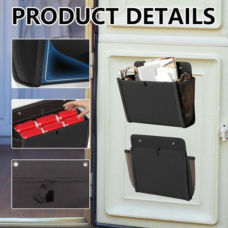Organizer da porta - 2 tasche portaoggetti da parete per la casa  Borsa organizer pieghevole per camper per libri, bevande, chiavi, bicchieri, giocattoli, snack, garage, ufficio, cucina, dormitorio (1/4)
