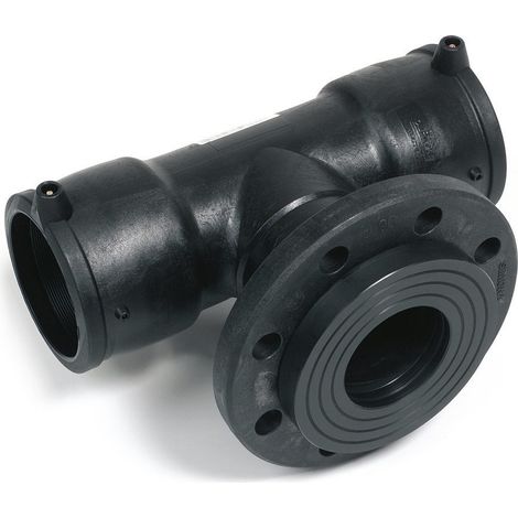 Raccord en T SMARTFUSE avec sortie à bride 90° - DN 80 - 90°, PE 100, noir