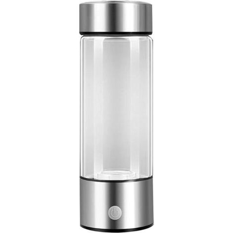 Gourde,Bouteille de sport en Itanium de qualité riche en hydrogène, tasse d'eau, ioniseur, générateur d'antioxydants - Type Silver