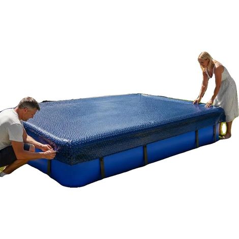 Cubierta solar para piscinas, retención de agua, conservación del calor, negra. (1/2)