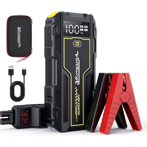 démarreur de Voiture Portable, 6000A (jusqu'à 10L Diesel ou Tout gaz), Batterie 12V avec Fils intelligents, Sortie QC 3.0, Lampe de Poche LED, Longue durée de Veille (1/5)