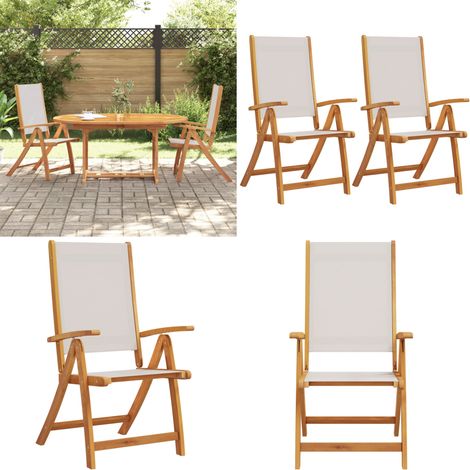 Gartenstühle 2 Stk. Klappbar Massivholz Akazie und Textilene - Gartensessel - Gartenmöbel - Holzsessel - Akzidenzholzmöbel - Outdoor Möbel - Home & Living (1/5)