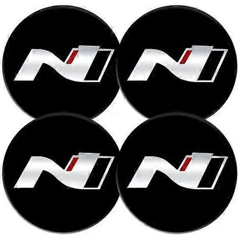 4 Stück 56,5 mm Radnabenkappen-Logos aus Aluminium, passend für Hyundai NN LINE Sonata Elantra Kona Tucson I30 I20 (1/3)