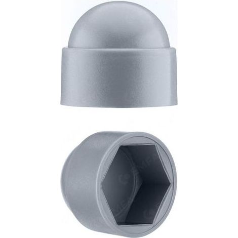 Cache-écrous M10 pour clé de 17 Gris 50 pièces. (1/4)