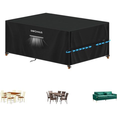 Housse de protection imperméable 420D Oxford pour mobilier de jardin 140x90x75cm (1/5)