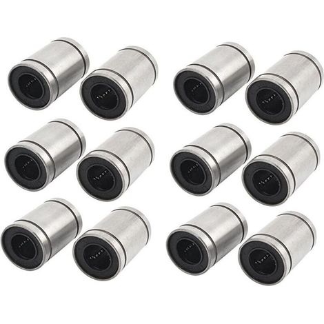 12 cuscinetti lineari LM8UU per stampanti 3D, RepRap Prusa Mendel DIY CNC Motion, Prusa Mendel, Reprap (8 mm x 15 mm x 24 mm) - Crezuo