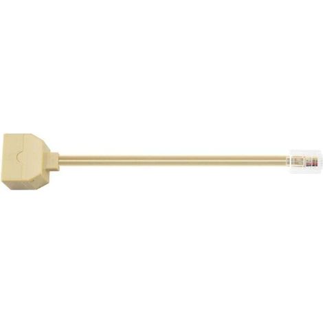 Adaptateur RJ11 6P4C Double Port Jack M/F Séparateur Câble Téléphone Beige (1/4)
