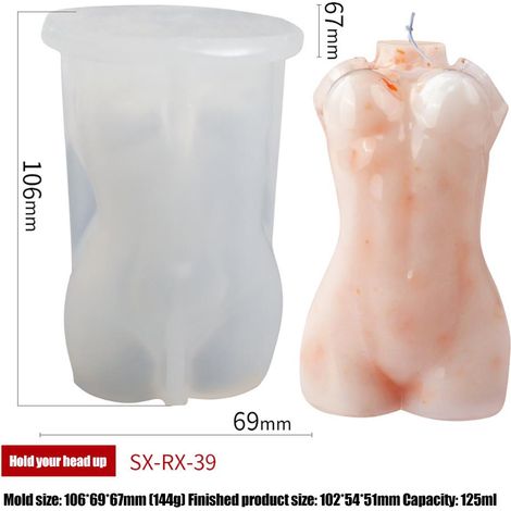 Moule en résine silicone 3D pour corps humain (femme/homme) - Idéal pour la fabrication de bougies, chocolats et savons. (1/5)