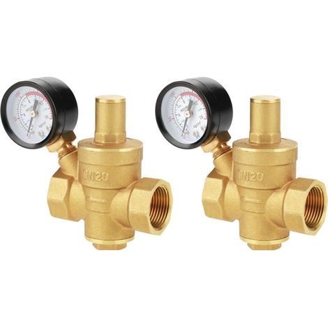 DN20 Einstellbares Messing-Wasserdruckminderungsventil mit Manometer, Druckminderer (1/5)