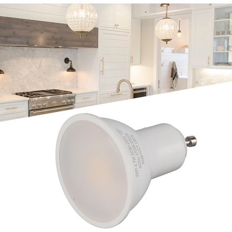 Ampoule LED connectée Home Smart WiFi Graffiti avec fonction de variation RGB+WW, 4,7 W, large plage de tension, culot GU10, compatible AC90-250V (1/5)