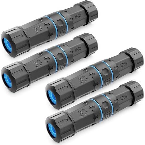 Cat 6 Outdoor RJ45 LAN DSL Network Cable Connector Dustproof Extension Cable Ethernet Cable Outdoor Garden 2x RJ45 Plug Black (1/3)