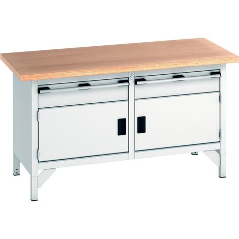 Bott Kastenwerkbank cubio 2 Türen Multiplex 1500 x 750 x 840mm RAL 7035