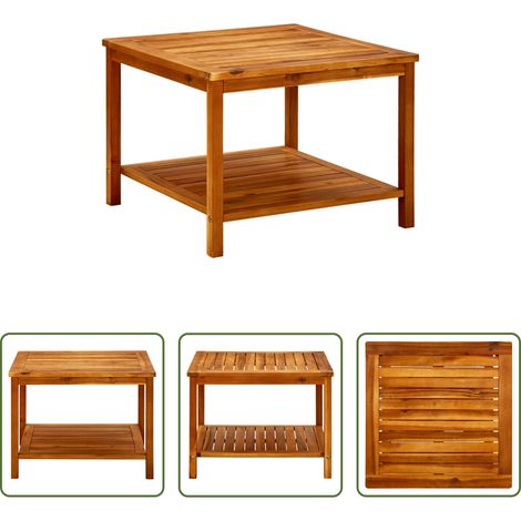 Table d'appoint extérieur - Table basse 60x60x45 cm Bois d'acacia solide (1/5)