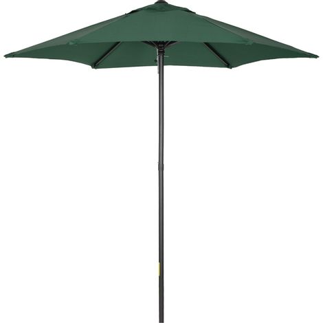 Sombrilla de jardín Ø2x2 m parasol de terraza con mástil de aluminio techo de ventilación y poste desmontable impermeable para patio verde (1/6)