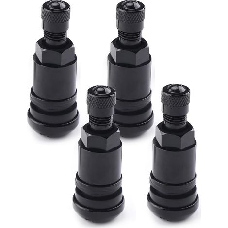 Valve Pneu Valves Universelles en Aluminium Valves de Jante Valve de Pneu à Vide en Alliage d'Aluminium Valve de Pneu de Voiture Plate de 11,3 mm Noir pour Voitures, Motos, Véhicules (1/5)