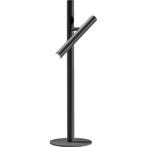 Lampada da Tavolo Gealuce GLS in Alluminio Nero Opaco - Lume LED 5,4W Orientabile con Dimmer Push, 3000K, Fascio 25°, IP20, Design Moderno Minimalista (1/3)