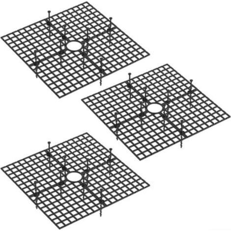 Lot de 3 cache-pots de fleurs carrés pour faciliter le jardinage - Accessoires en plastique - Noir - 30 cm (1/5)
