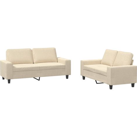 Maison Exclusive - Ensemble de canapés 2 pcs crème tissu (1/5)