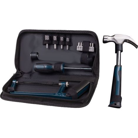 Ensemble d'outils à main multifonctionnels pour la maison et le garage, avec boîte de rangement (15 pièces). (1/5)