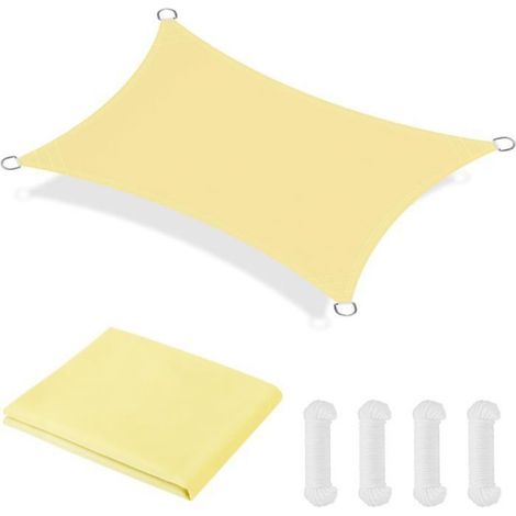 Voile d'ombrage triangulaire - - Tissu Oxford avec revêtement PU - Protection UV jusqu'à 90% (1/5)