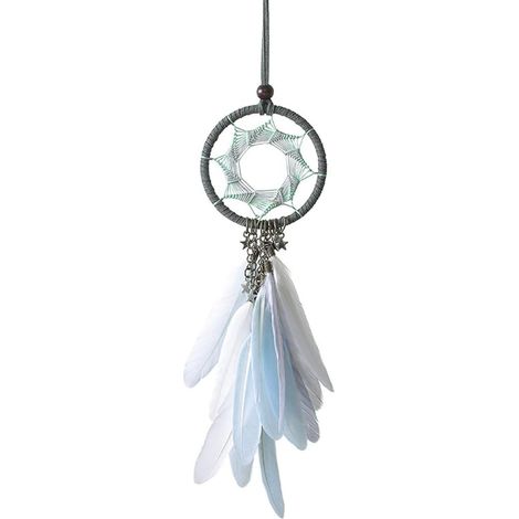 Attrape-Rêves de Plumes à La Main avec Chaîne, Styles Indiens Américains Suspendus Décor