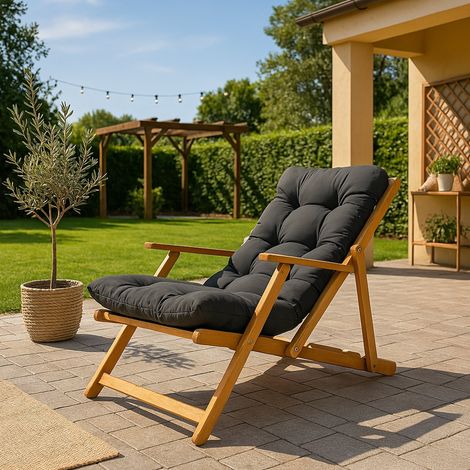 Silla de Exterior Stintino, Respaldo Reclinable, Marrón (1/5)
