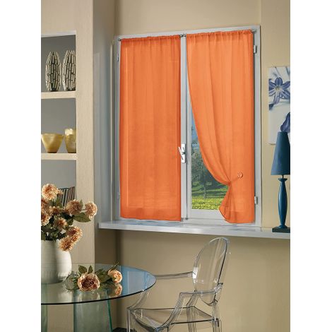 Home Collection TCBUC118/240 Tendina Coppia Boucle, Poliestere, Arancio, 70 x 240 cm, 2 Unita' (1/3)