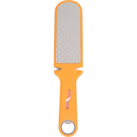 Affûteur de couteaux double face 6 en 1, pierre à aiguiser portable pour la cuisine et le camping, orange (1/5)