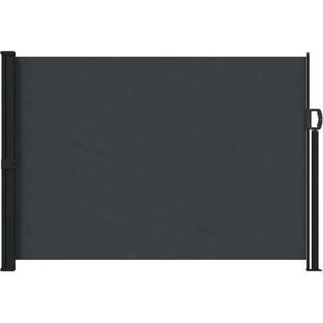 Rideau latéral rétractable, noir, 300 x 170 cm, polyester. (1/5)